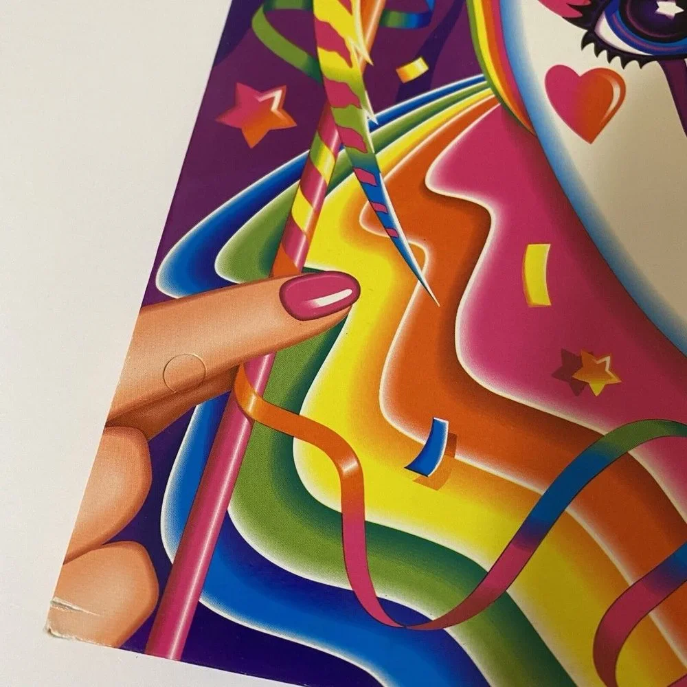 Vintage Lisa Frank Mardi Gras Clown Folder Trends Pocket Portfolio *Unpunched